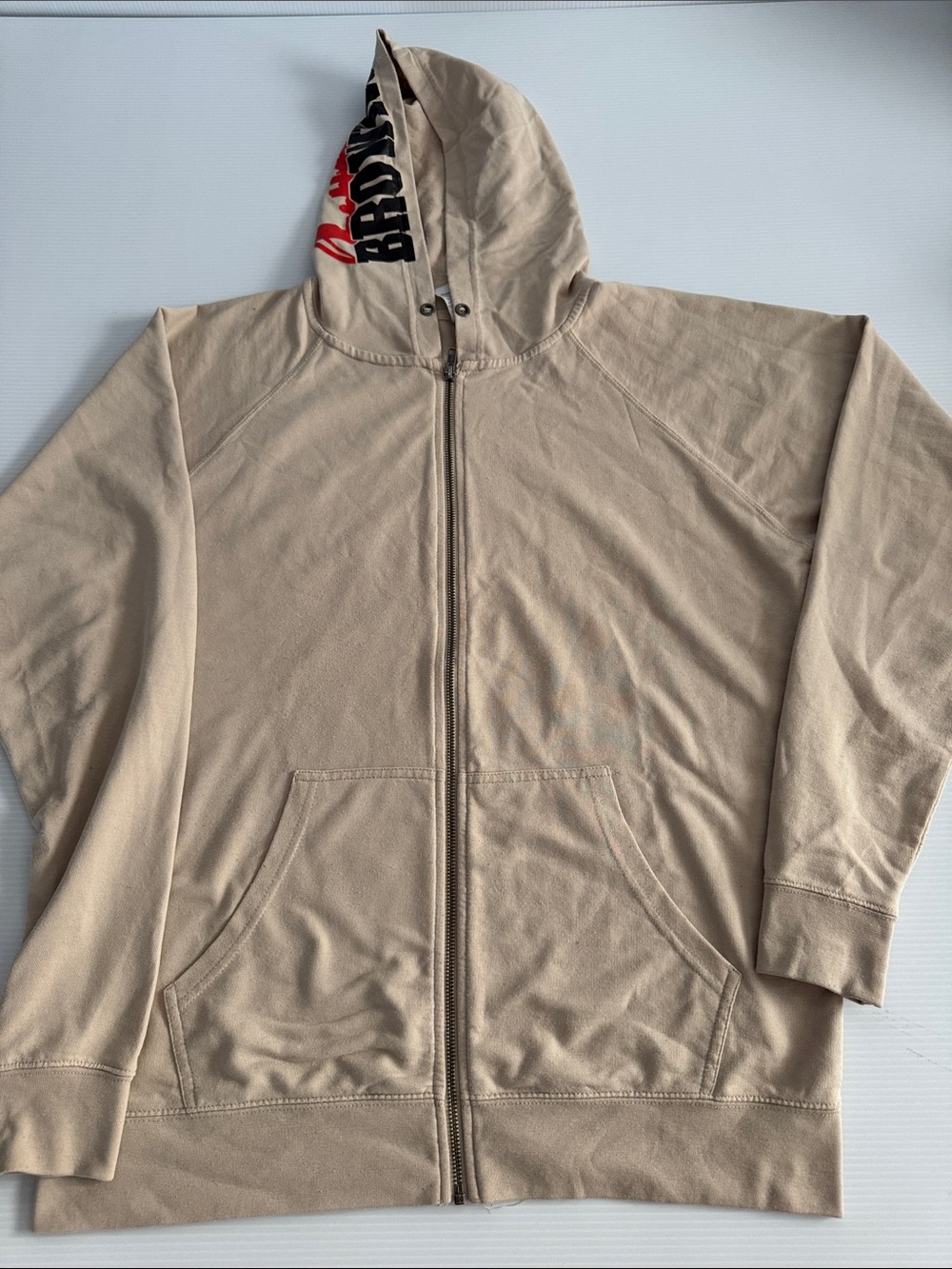 Unbranded Beige Full-Zip Hooded Shirt Jacket